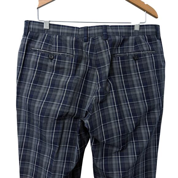 Etro Pants Mens Size 36 x 34 Cotton 54 Italy Blue Plaid - Picture 13 of 16